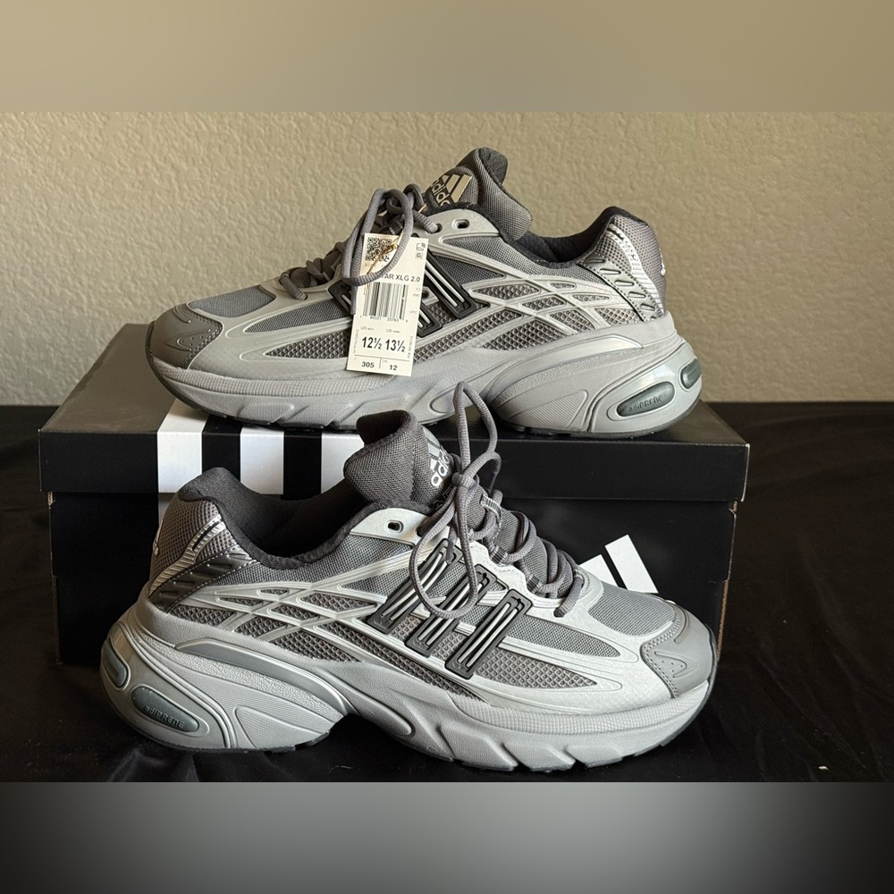 Men's Size 12.5 - Adidas Adistar XLG 2.0 'Grey Four Silver Metallic'